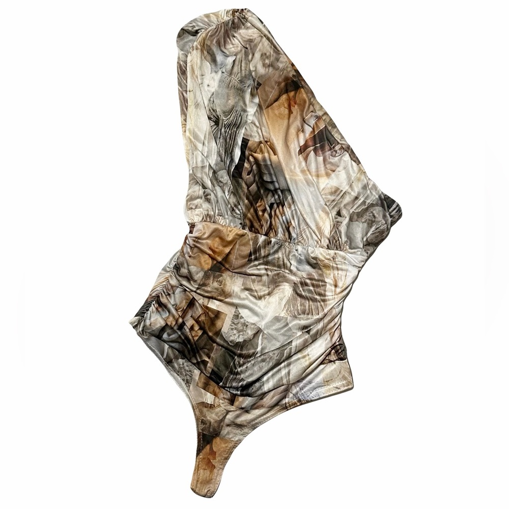 PRETTYLITTLETHING Multicolor One Shoulder Bodysuit
